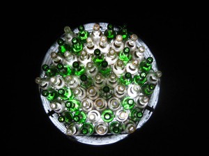 Farah Azizan, Short 1, Metal oil drum, old soda bottles, mild steel 40W fluorescent ring